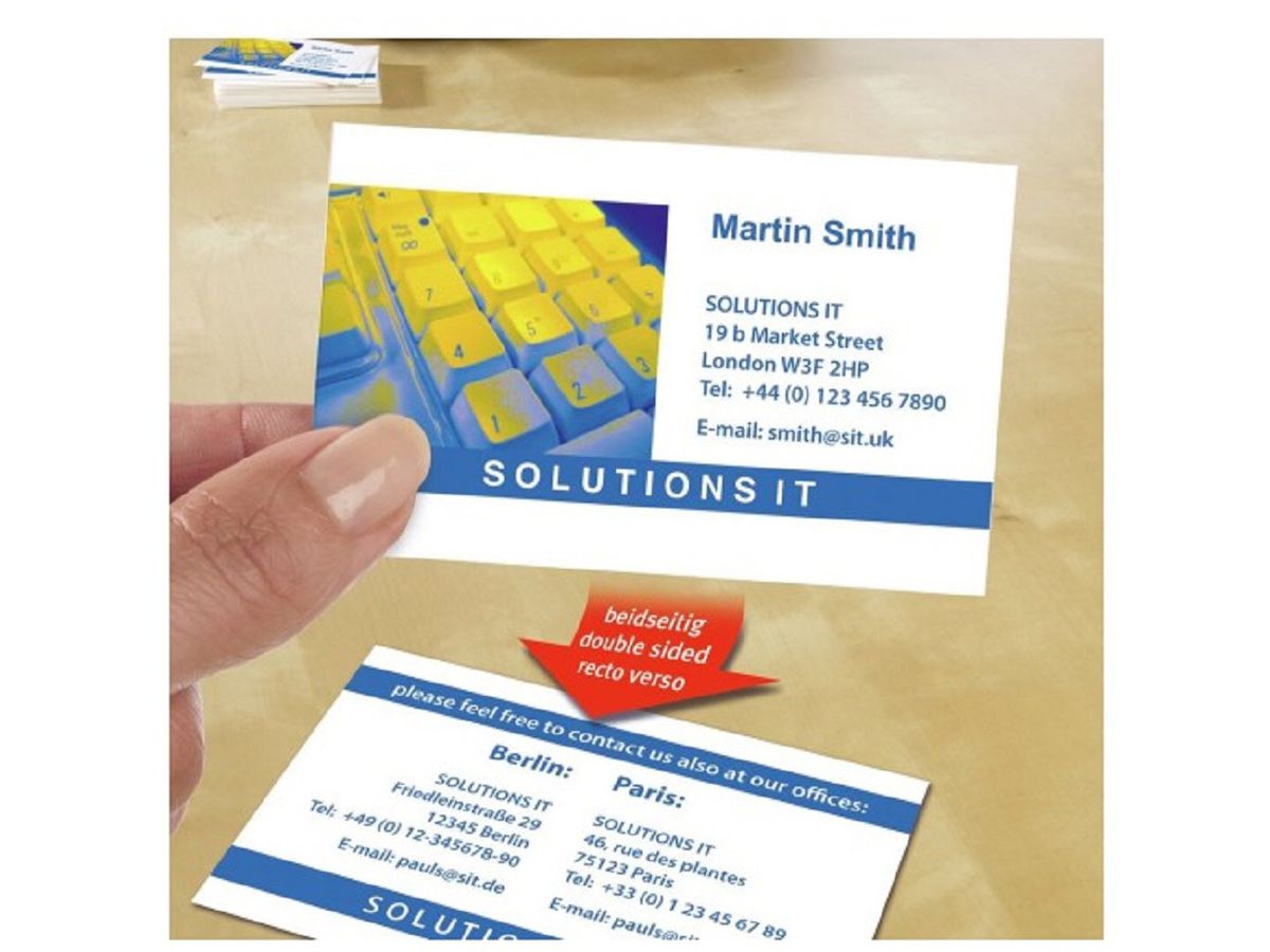 AVERY ZWECKFORM Cartes de visite unversel A4 C32016-10 220g satiné 10 feuilles (4004182243619)