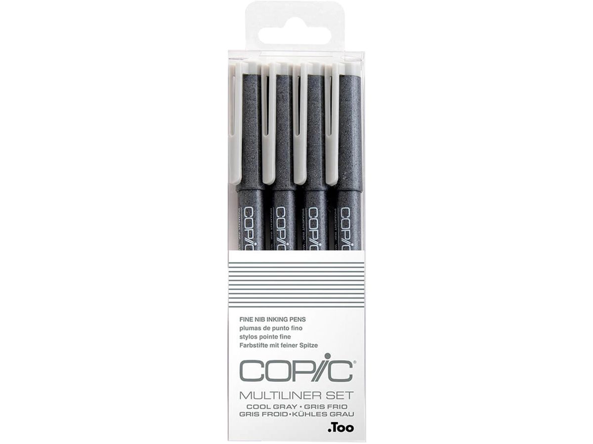 COPIC Multiliner 22075623 Cool Grey Set, 4 pz. ass. (4511338052716)