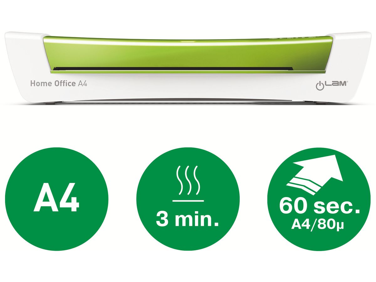 LEITZ Laminiergerät iLAM Home Office 7368-00-54 grün A4 (4002432123971)