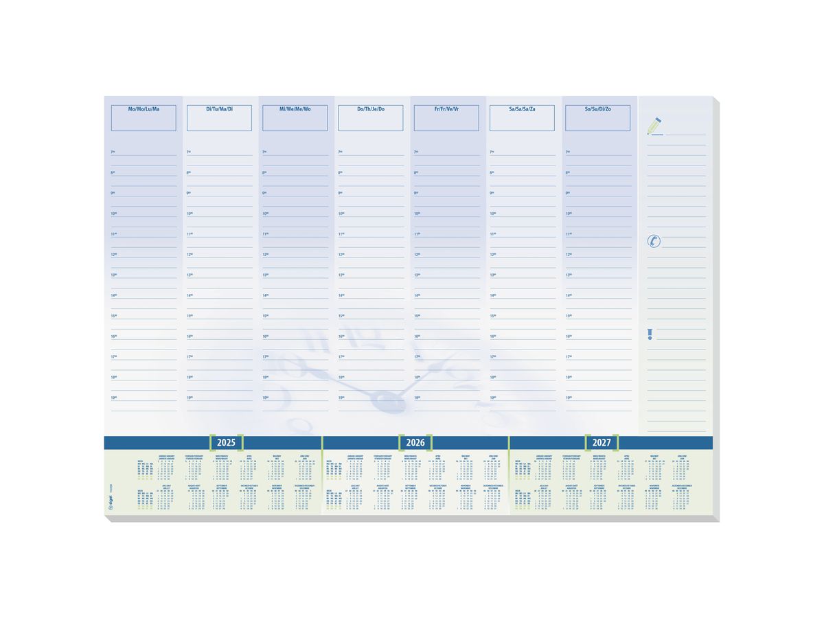 SIGEL Sottomano Time 3J. 59.5x41cm H6350 blu, scrivibile, Lu-Do 30 fgl. (4004360767234)