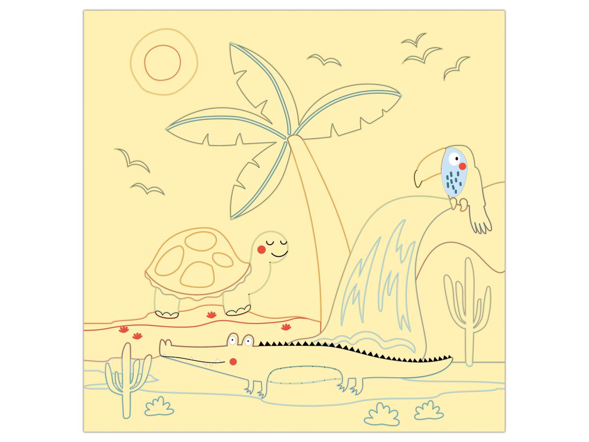 URSUS Immagini magiche da grattare 24560002F Safari, 21x21cm (4008525256915)