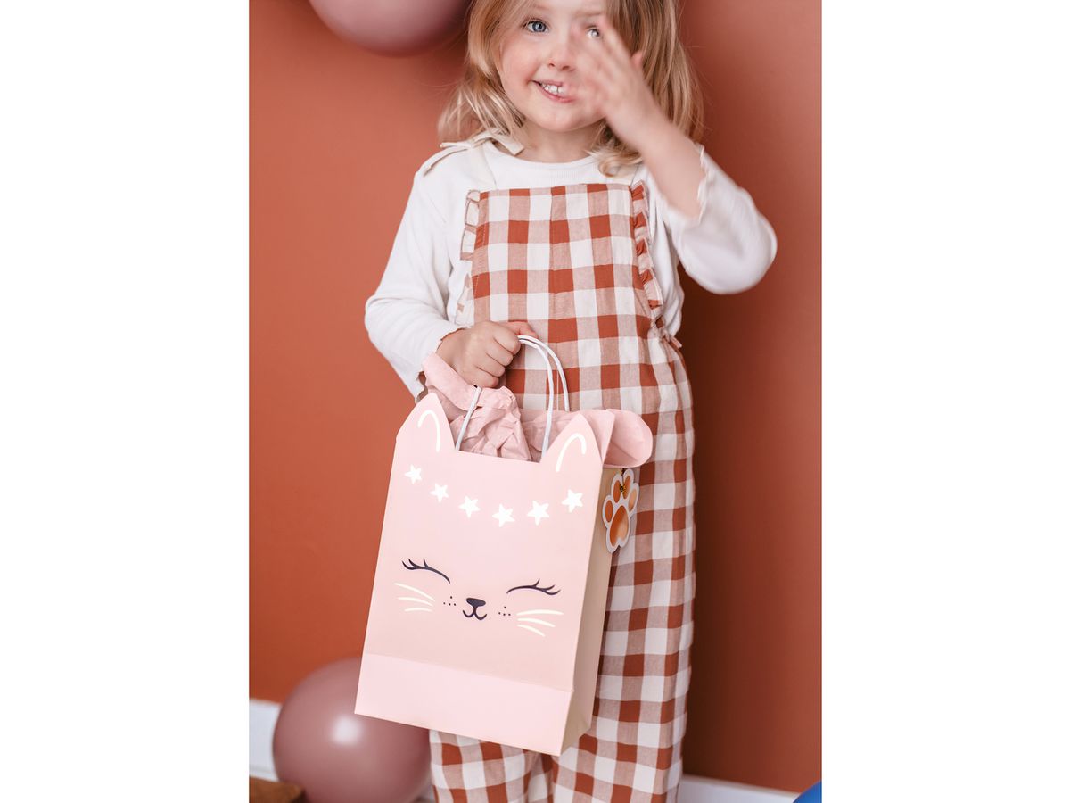 PARTYDECO Sac cadeau 18x10.5x27.5cm TNP34 Chat rose (5904555036130)