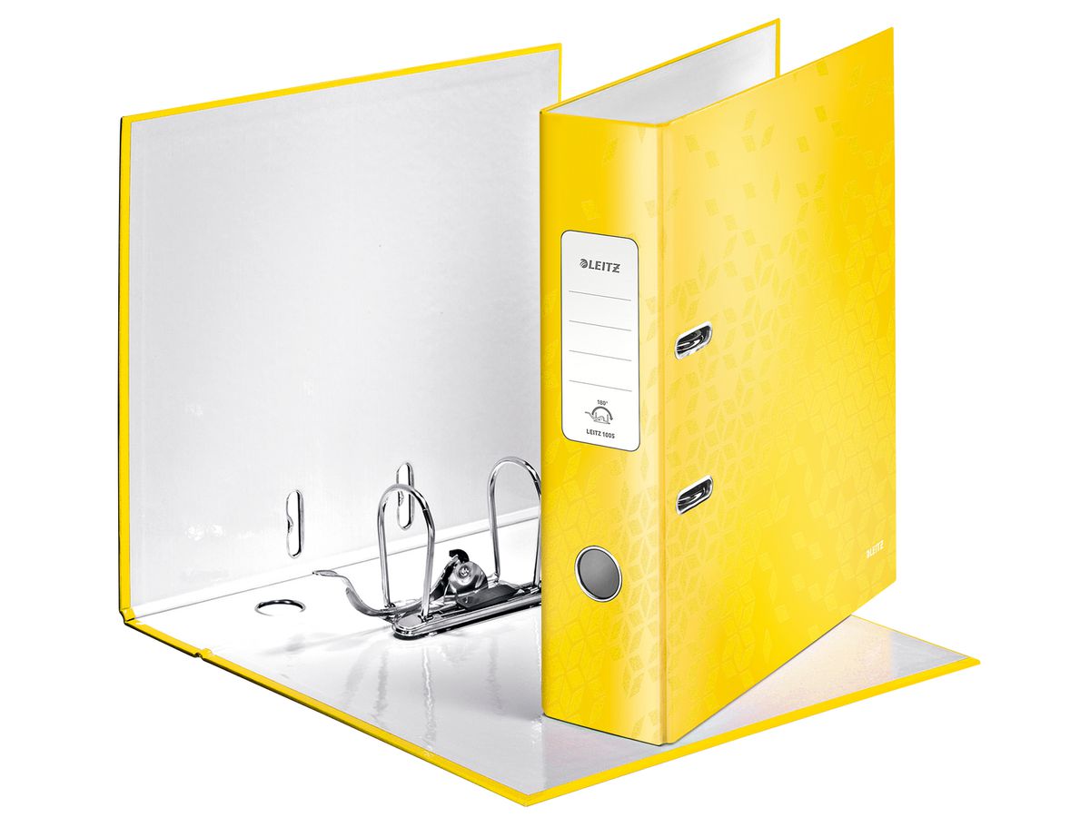 LEITZ Classeur WOW 180° 8cm 1005-00-16 jaune A4 (4002432120406)
