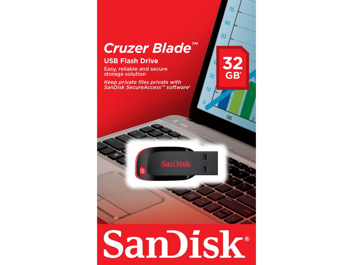 SANDISK USB Flash Cruzer Blade 32GB SDCZ50-032G G-B35 (0619659069193)