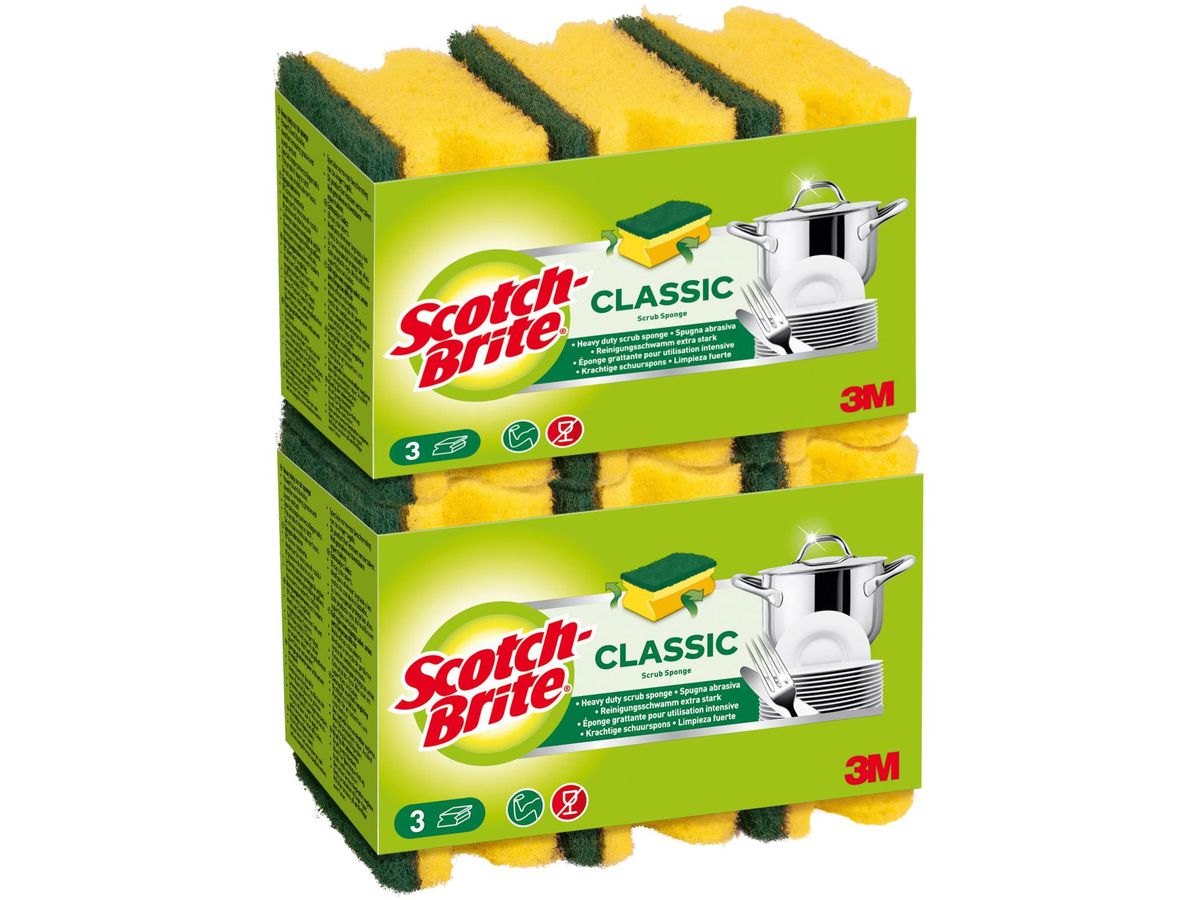 SCOTCH-BRITE Schwamm Classic CLNS3X2CHN 6 Stück (7610182001837)