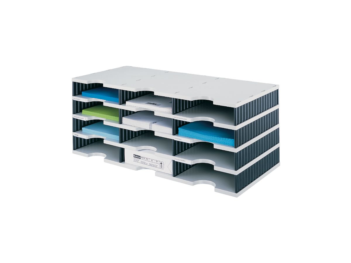 STYRO Ablagesystem styrodoc trio 268-03041.98 schwarz/grau 12 Fächer (7612176106528)