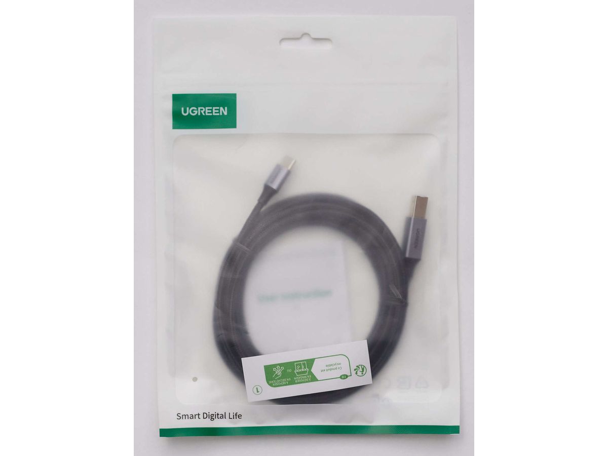 UGREEN Printer Cab. USB-C-USB-B 2.0 80808 3m,Black,BB (6957303888085)
