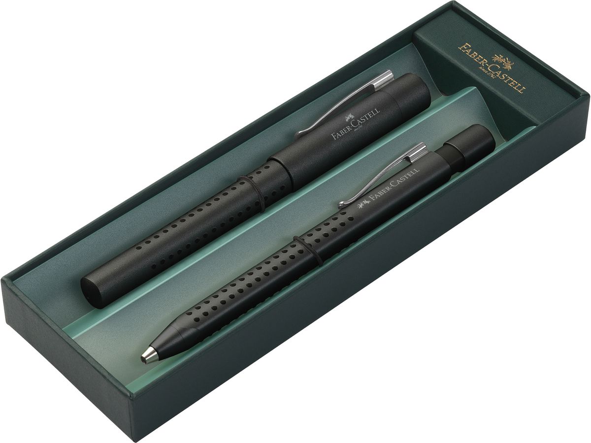 FABER-CASTELL Set Grip 2011 M 140983 schwarz,Füller/Kugelschreiber (4005401409830)
