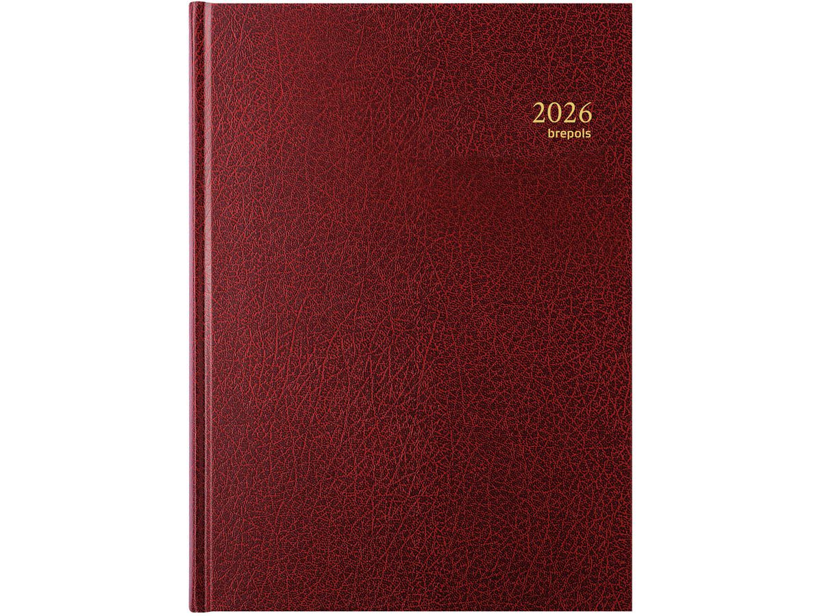 BREPOLS Agenda Bremax 2 Santex 2026 0.002.1345 1T/2S bordeaux 21x29cm (5412303100328)