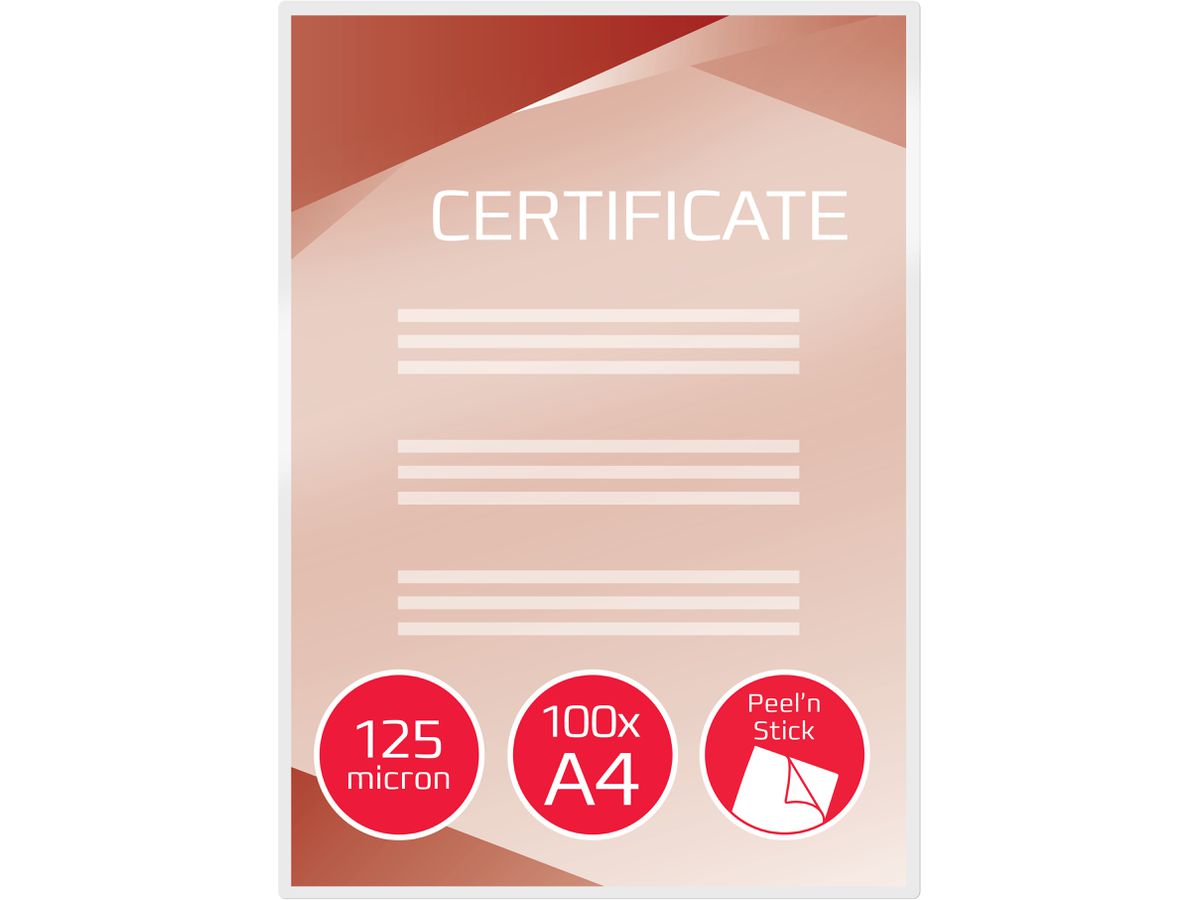 GBC Laminiertasche A4 3747243 glanz 125my selbstkl. 100 Stk (0033816067394)