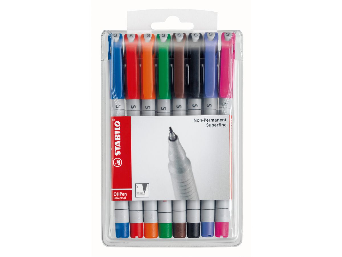 STABILO OHP Pen non-perm. S 851/8 8 pcs., étui (4006381115209)