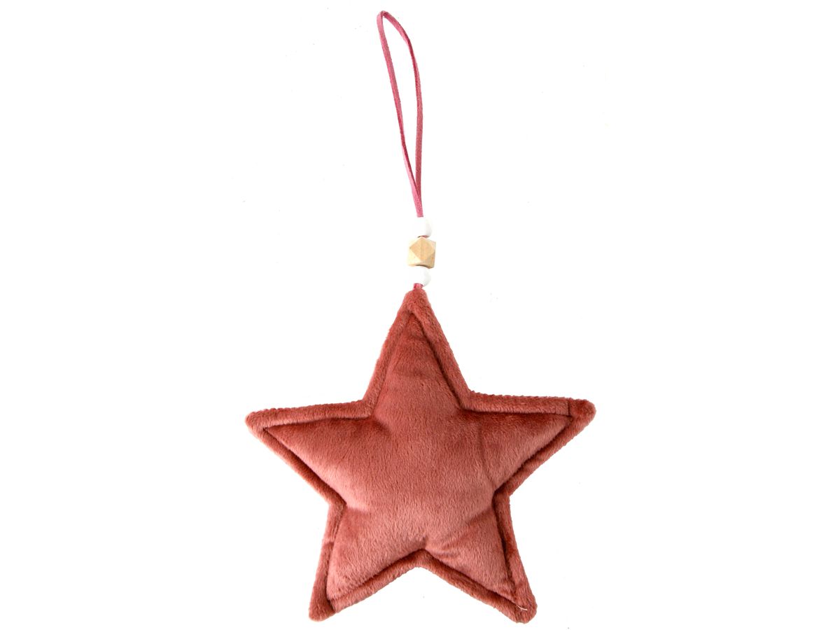 ROOST Weihnachtshänger Stern 880442 15x3x15cm Samt Pink (4054307387377)