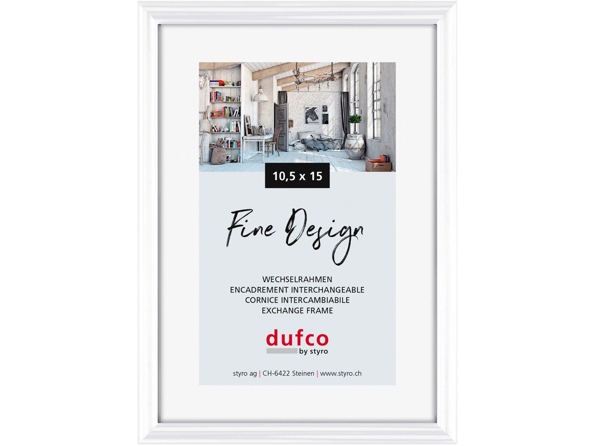 DUFCO Cadre 10.5x15cm 1400.40036 Fine Design blanc (7610259400365)