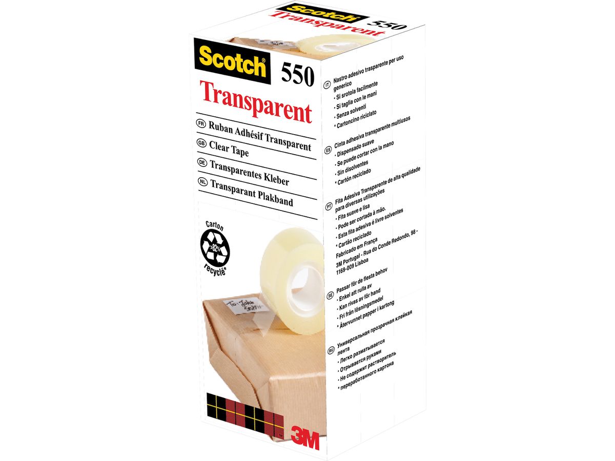 SCOTCH Tape 550 19mmx33m 5501933K transparent, antidéchirure (3134375261418)