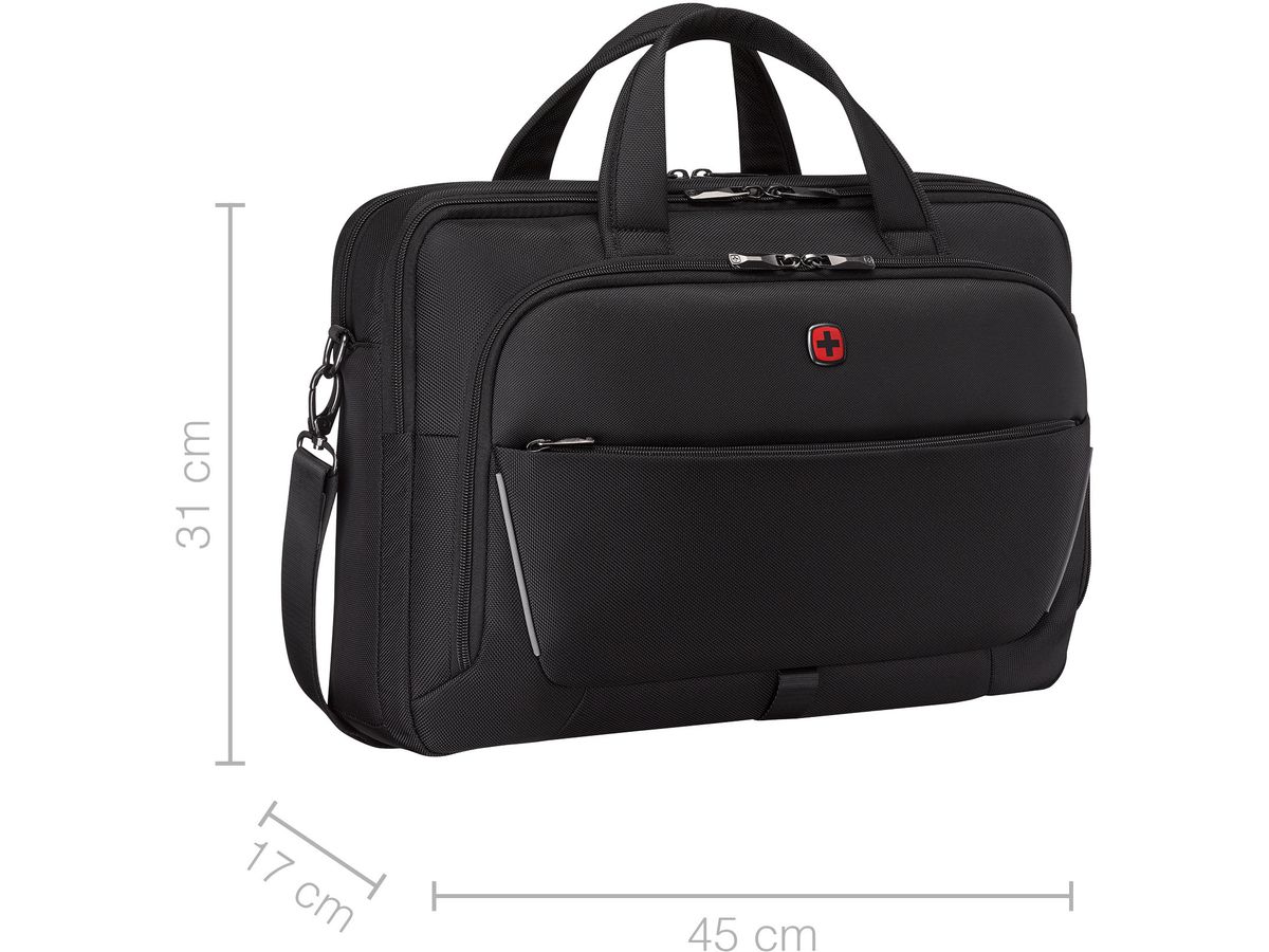 WENGER Laptop Briefcase 16 - 17inch 653498 Meteor Brief Black (7611160287892)