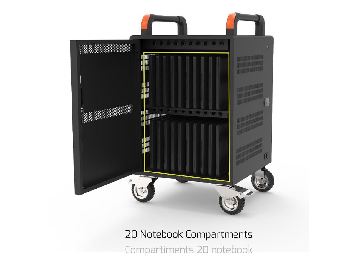 PORT naotic Charging Cabinet 901973 20 Notebooks+Rack 1XU 19Zoll (3567049019730)