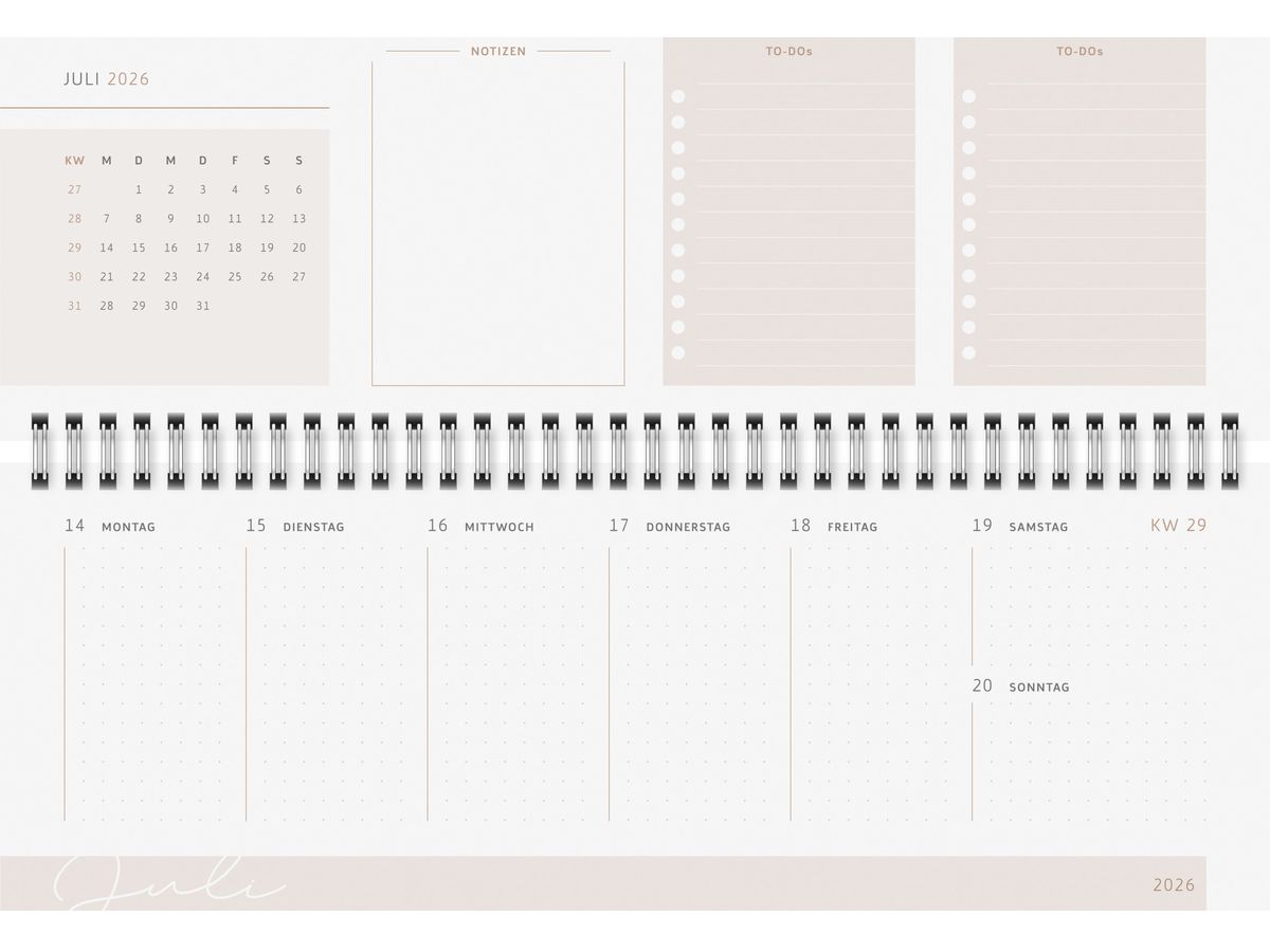 RIDOIDE Cal. de table Design Line 2026 7036311036.26 1S/2P Shadows AL 29.7x10.5cm (4003273791428)