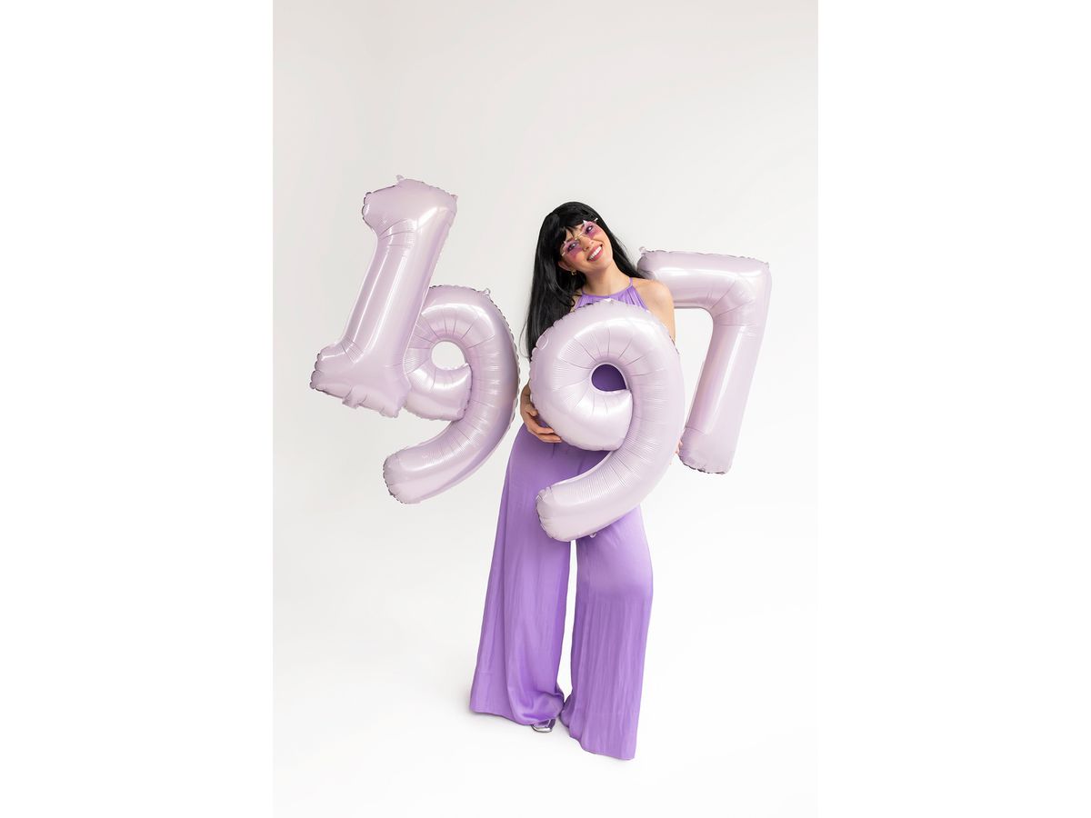 PARTYDECO Ballon en plastique no. 7 72cm FB230G-7-014 violet (5904555052598)