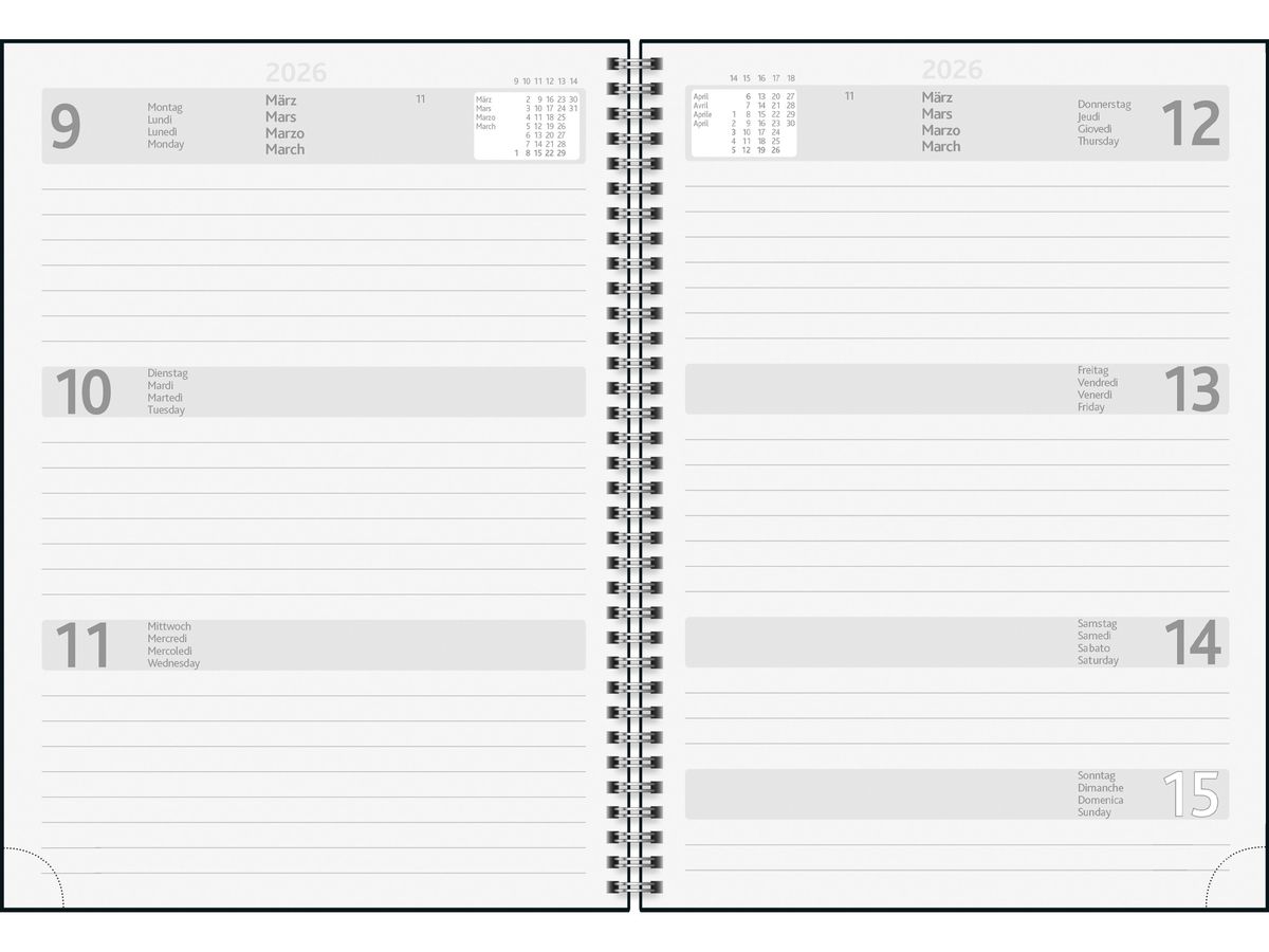 SIMPLEX Simply Flex Wire-O 2026 6900J1.26 1S/2P noir ML 14.8x20.8cm (7611468040694)