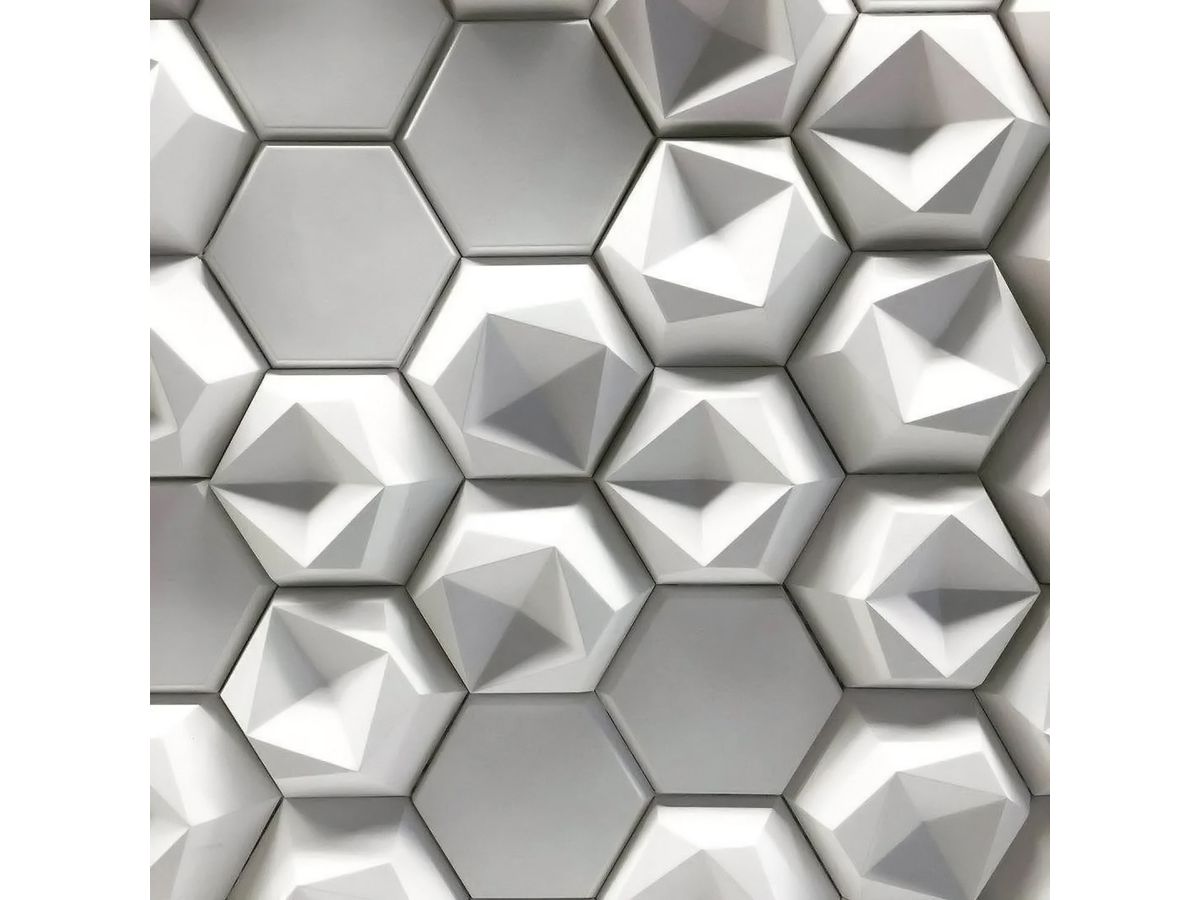 SUONO Wandelement 16x14x5cm 3116.M09.3700 TILES 3D, HEXA, blau 10 Stk. (7640439764994)