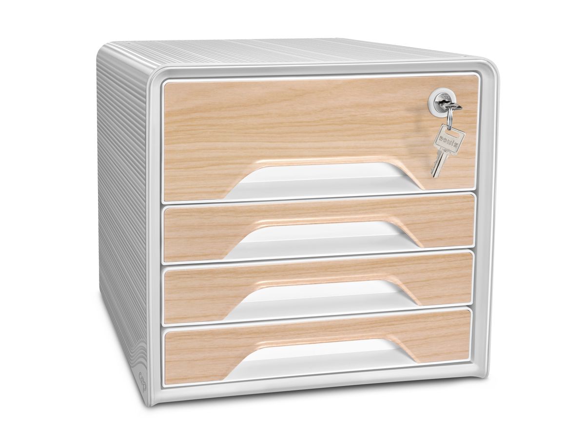 CEP Set tiroires Smoove Silva 1073111021 4 tiroirs a. serr. blanc/hêtre (3462159017785)