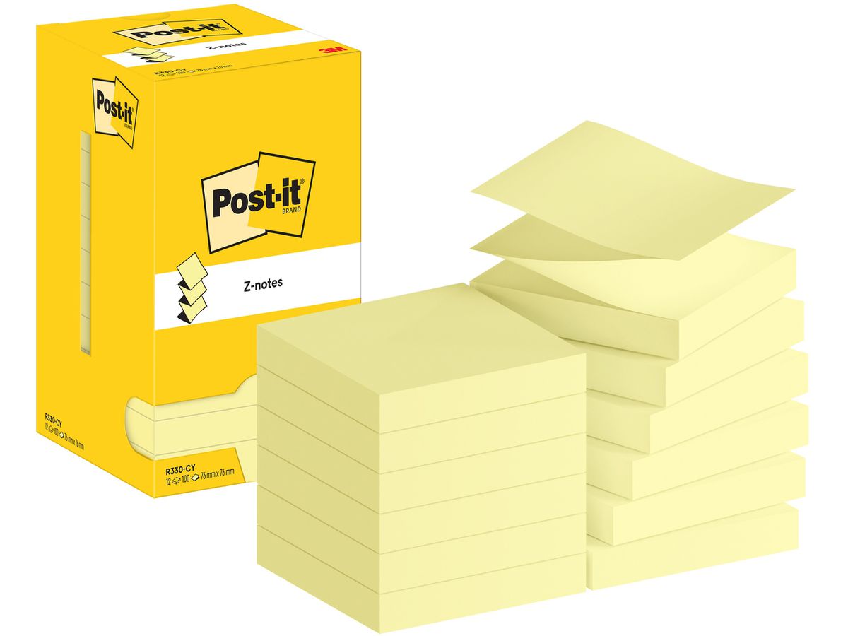 POST-IT Z-Notes 76x76mm R330 CY jaune 12x100 feuilles (4064035065669)