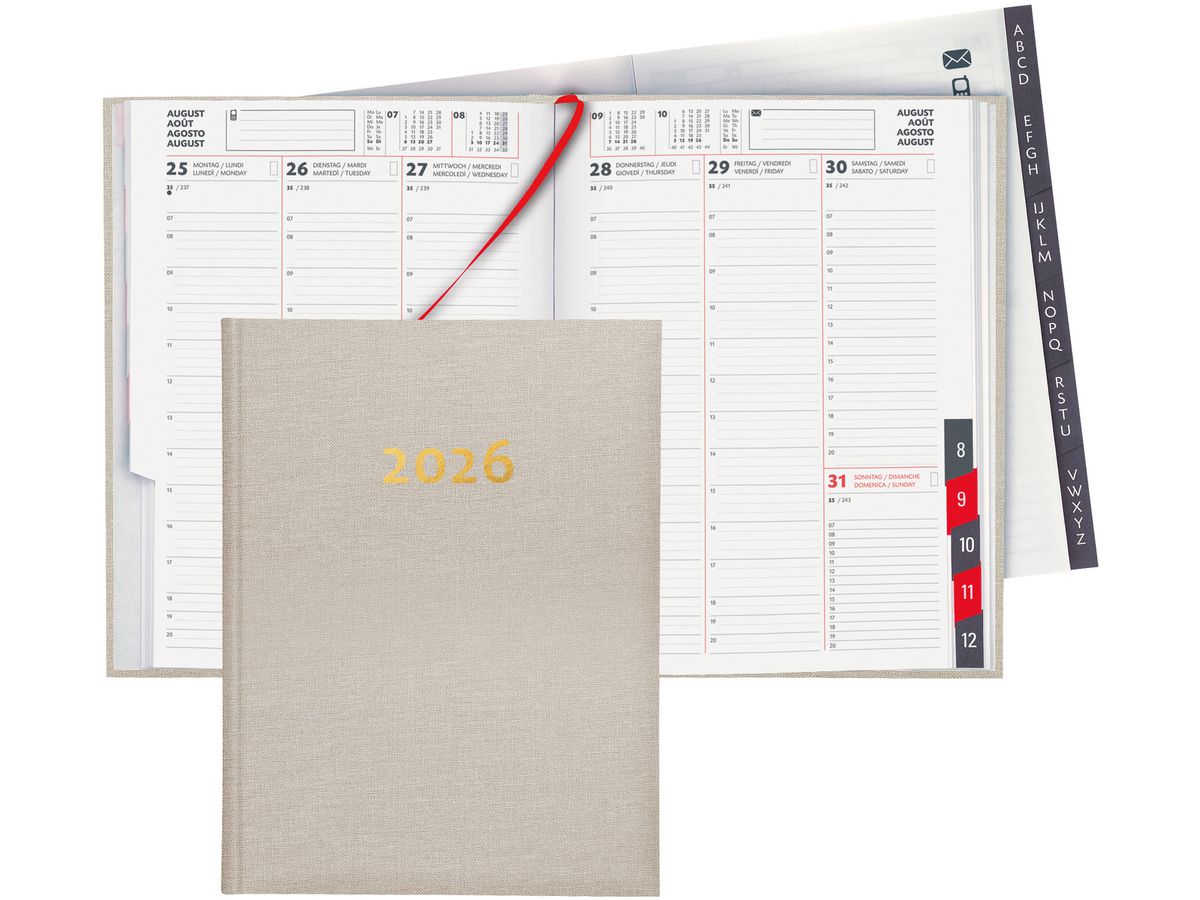 BIELLA Agenda Oraio 2026 809301100026U 1S/2P beige ML 17.8x23.5cm (7611365524372)