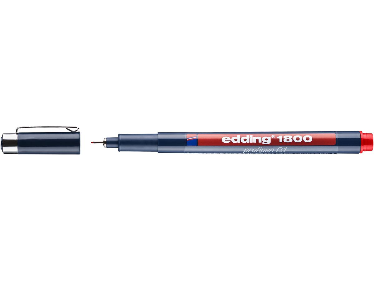EDDING Profipen 1800 0.10-0.25mm 1800-2-01 rosso (4004764043866)