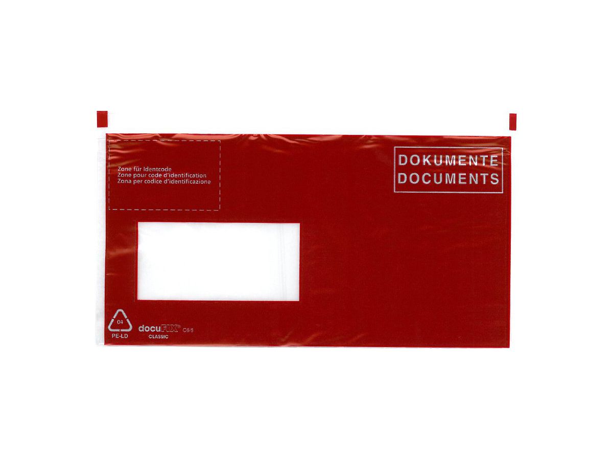 BÜROLINE Dokumententasche D/F C6/5 306249 rot 250 Stück (7612532043276)