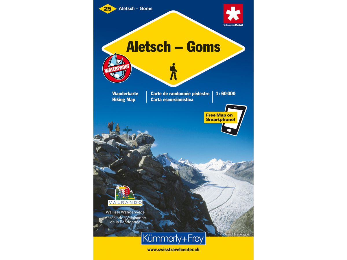 KÜMMERLY+FREY Carte des randonnées 325902225 Aletsch-Goms 1:60'000 (9783259022252)