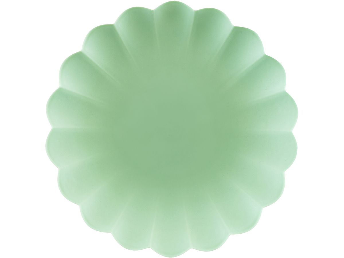 PARTYDECO Assiette à volants 22cm TPL1-109 vert clair 4 pièces (5904555065932)