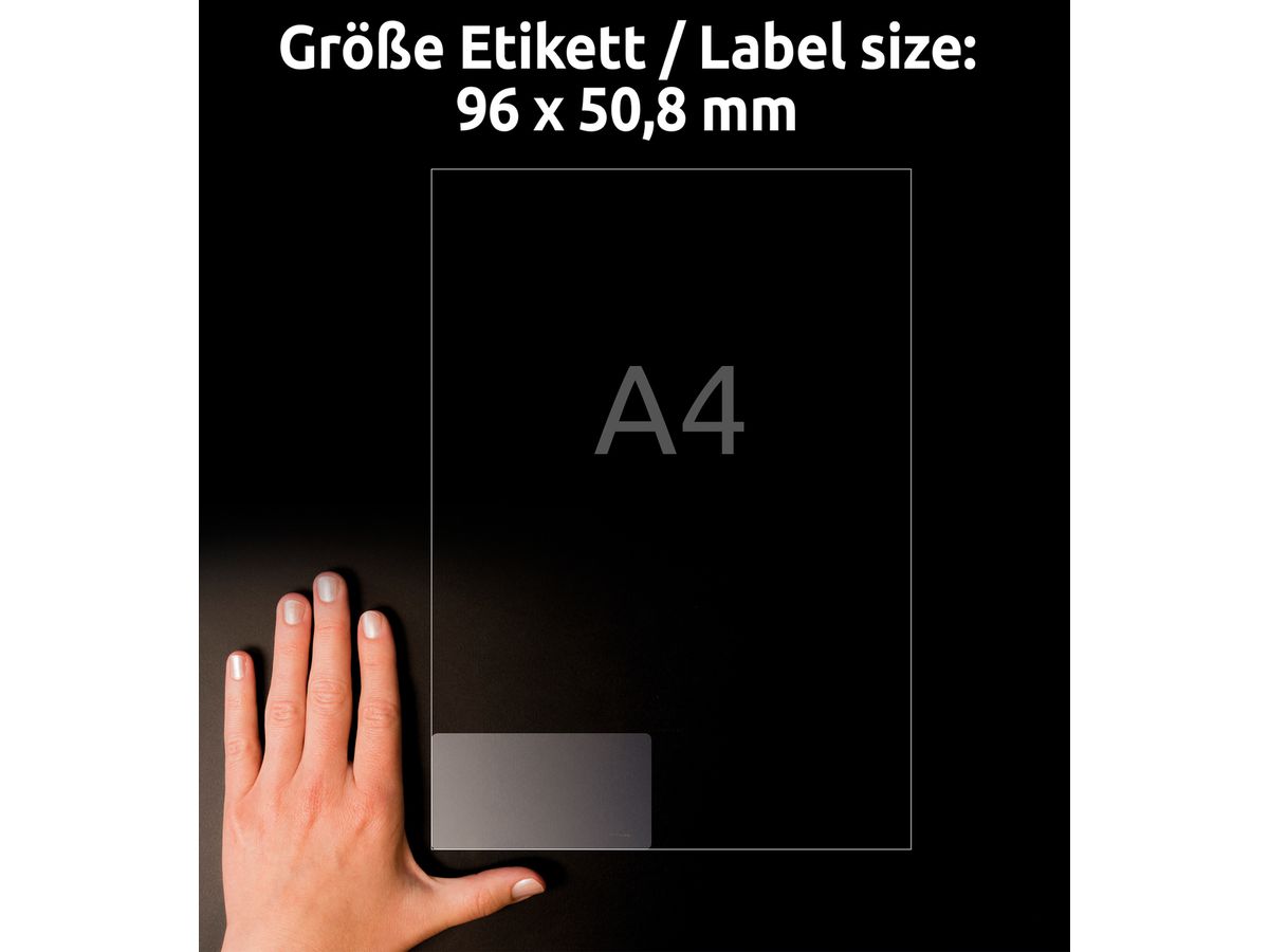 AVERY ZWECKFORM Etichette 96x50,8mm L7783-25 chiaro 250 pezzi (4004182252550)