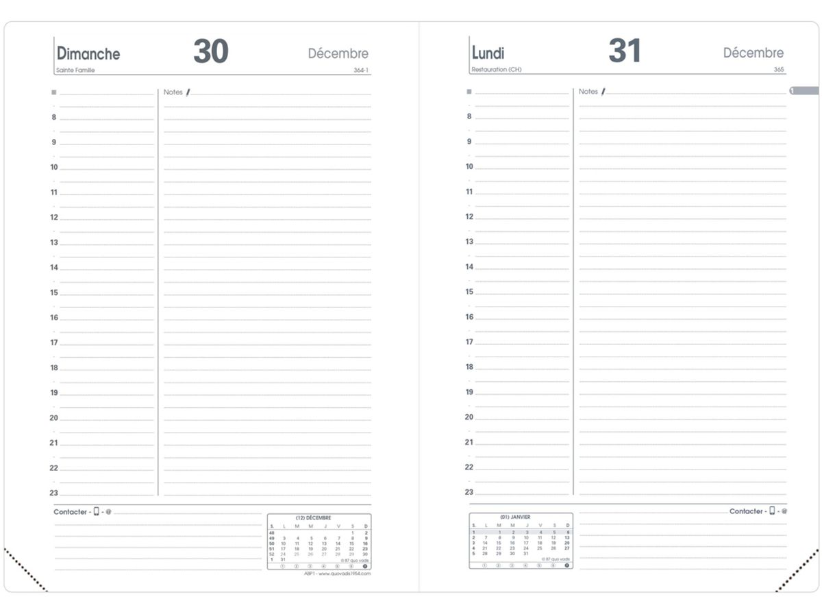 QUO-VADIS Agenda Impala ABP1 2026 054033Q 1J/1P noir FR 13x21cm (3371010128464)