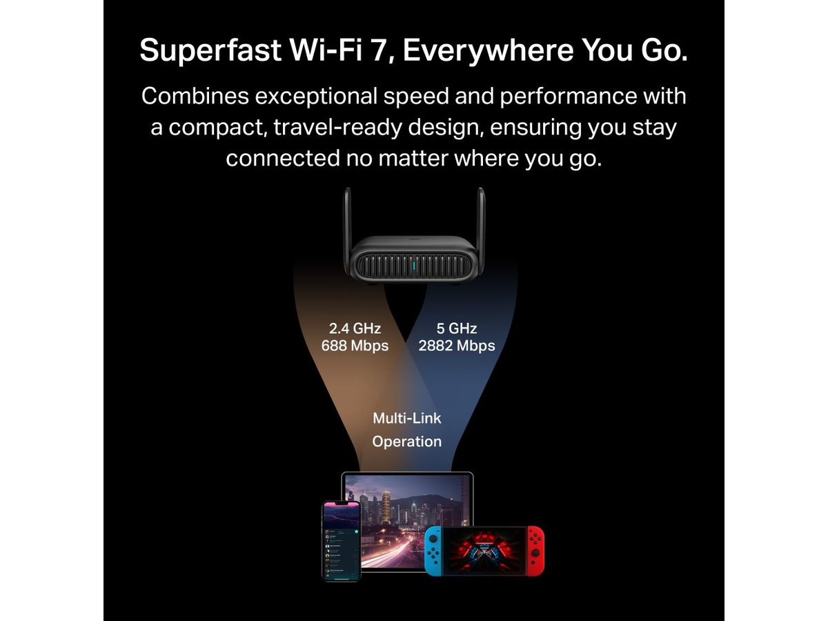 TP-LINK Pocket Travel Router WiFi 7 TL-WR3602BE BE3600 (1210002604116)