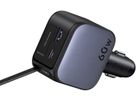 UGREEN Fast Car Charger 2-Port 60W 55212B Retractable Cable (6941876271306)