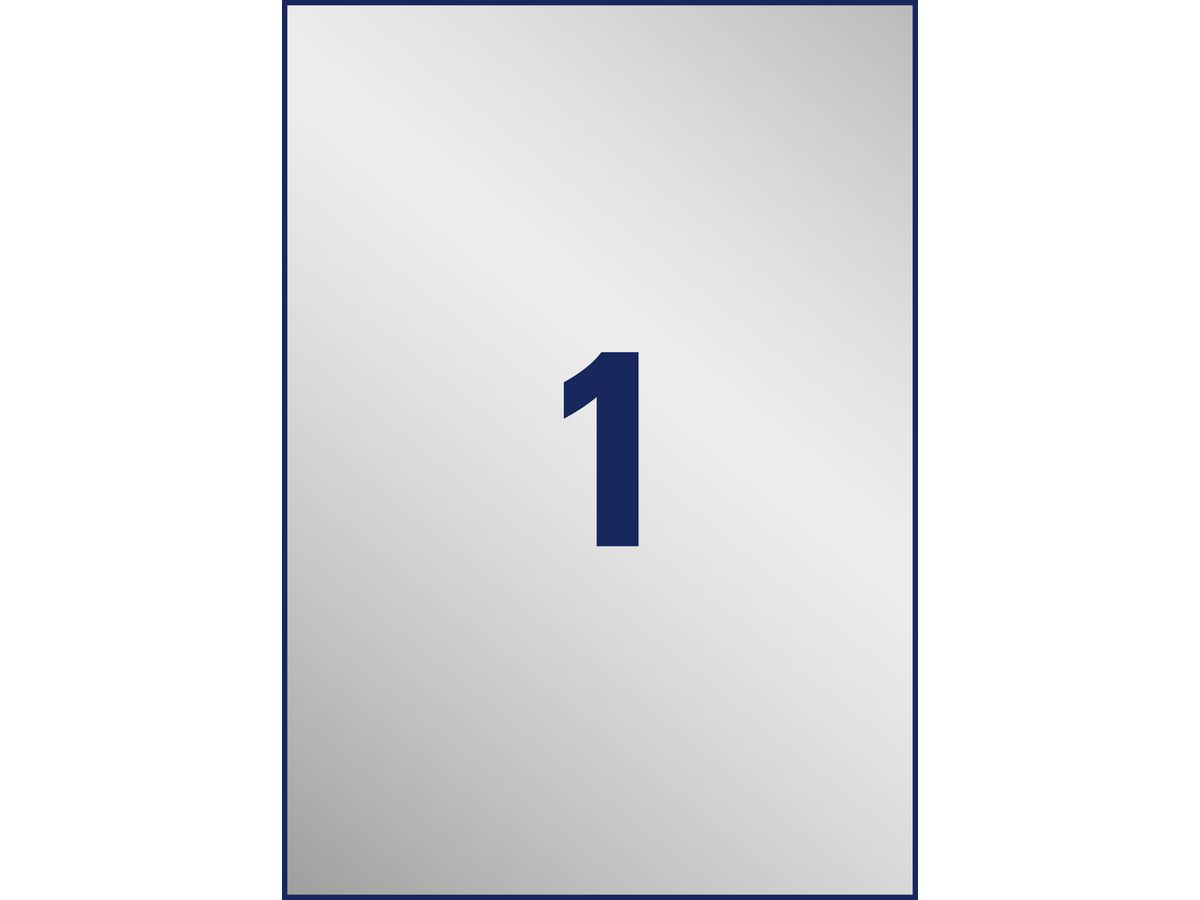 AVERY ZWECKFORM Typenschild-Labels 210x297mm L6013-20 silber,Laser 20 St./20 Blatt (4004182060131)