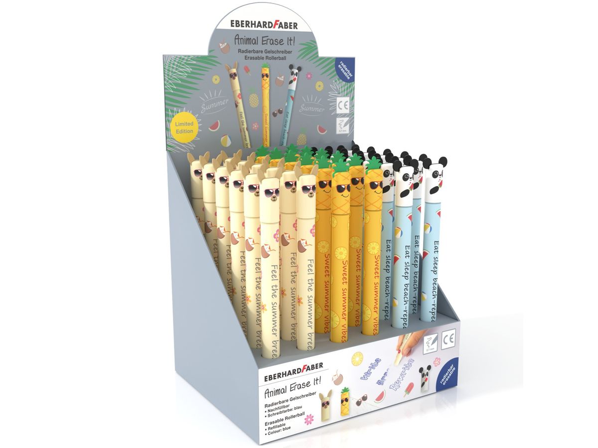 EBERHARD FABER Gelschreiber Erase It Display 560110 Sommer Edition, ass. 36 Stück (4087205601108)