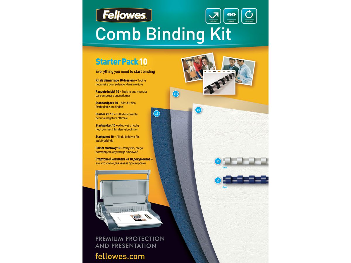FELLOWES Starterkit per 10 documenti 5371701 Binding Kit (0043859514724)