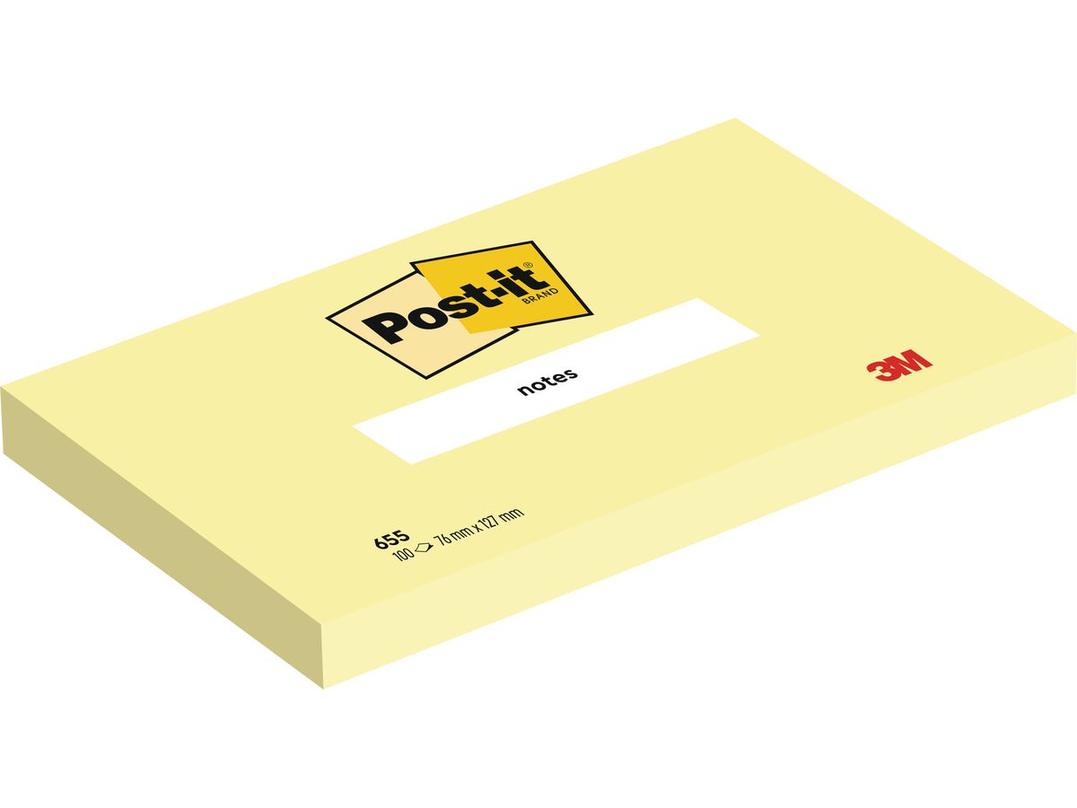 POST-IT Bloc 76x127mm 6830CYW10 jaune/100 feuilles (3134375014168)