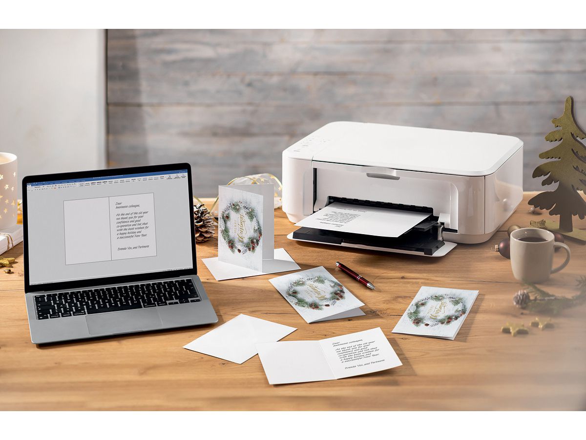 SIGEL Cartoline di Natale A6 DS089 Ghirlanda effetto legno 25 pz. (4004360786389)