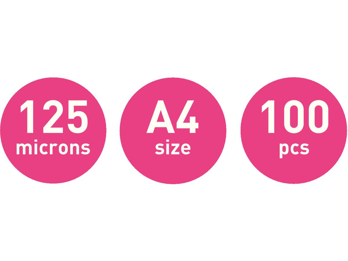 LEITZ Laminiertasche A4 33808 glanz, 125my 100 Stk (5411313338080)