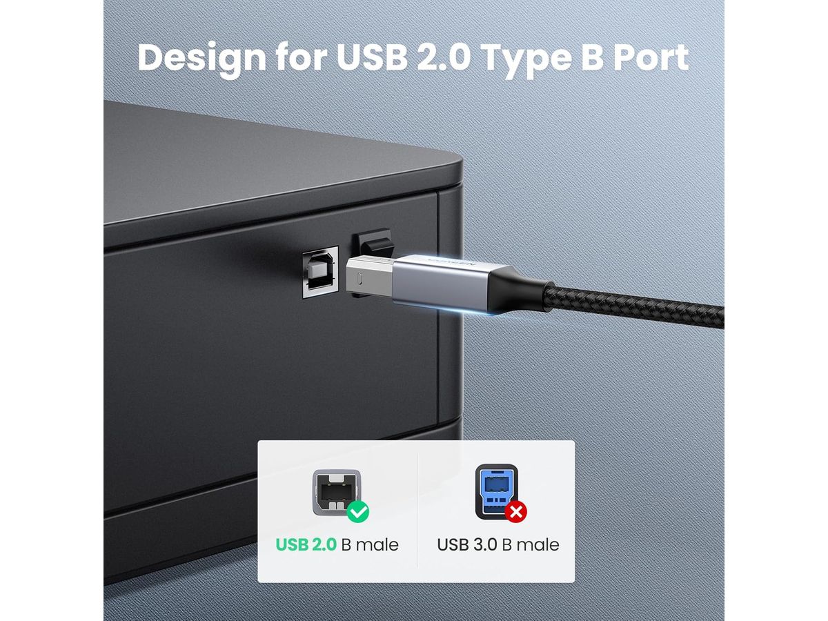 UGREEN Printer Cab. USB-C-USB-B 2.0 80807 2m,Black,BB (6957303888078)
