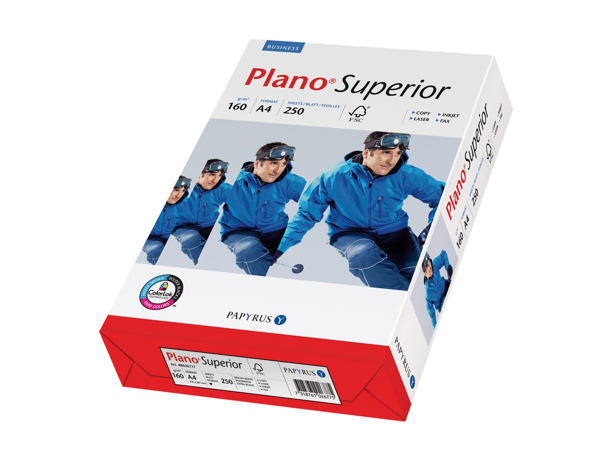 PLANO SUPERIOR Carta per copie A4 88026787 160g, bianco 250 fogli (7318761027161)