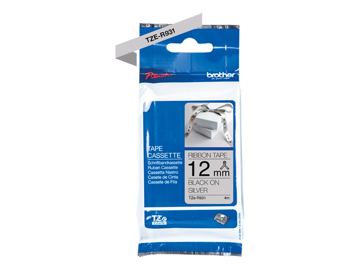 PTOUCH Ruban argent/noir TZE-R931 Équipements Tze 12-36mm (4977766802383)