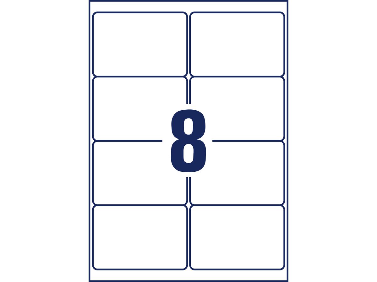 AVERY ZWECKFORM Folienetiketten 99,1x67,7mm L4715-20 weiss, perm. 160 St./20 Bl. (4004182048344)