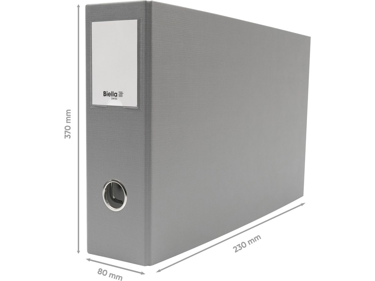 BIELLA Raccoglitore 8cm 12045800U grigio A4 orriz (7611365202218)