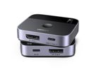 UGREEN Switch 2 In 1 Out 65878 DisplayPort+USB-C, Grey,BB (6941876268788)