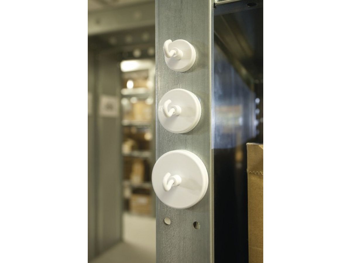 MAGNETOPLAN Aimant avec Crochet 47mm 52647 blanc 16kg (4013695024516)