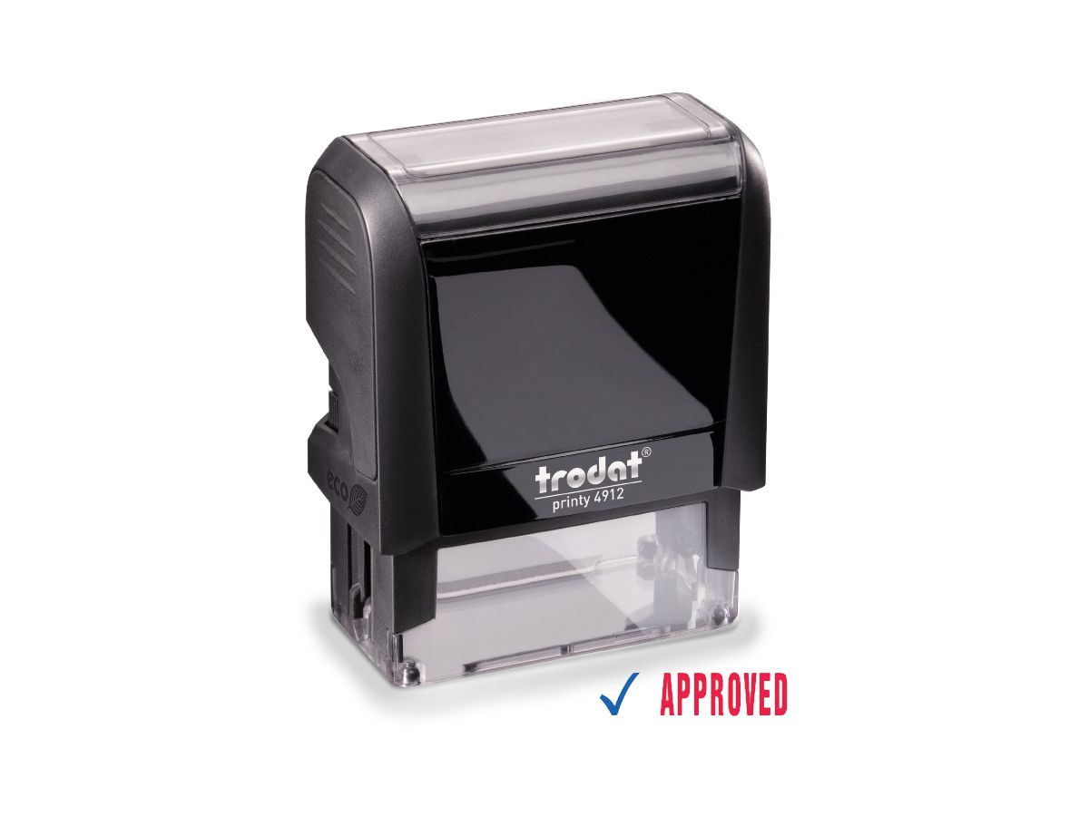 TRODAT Tampon Approved 4912APPROVED bleu/rouge 47x18mm (0092399433477)