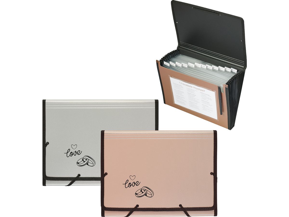 KOLMA Dossier à compartiments A4 11.134.07 argent,love (7611967113806)